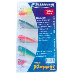 Estuary Surface Lures Gillies Mini Popper Kit 5 Pack