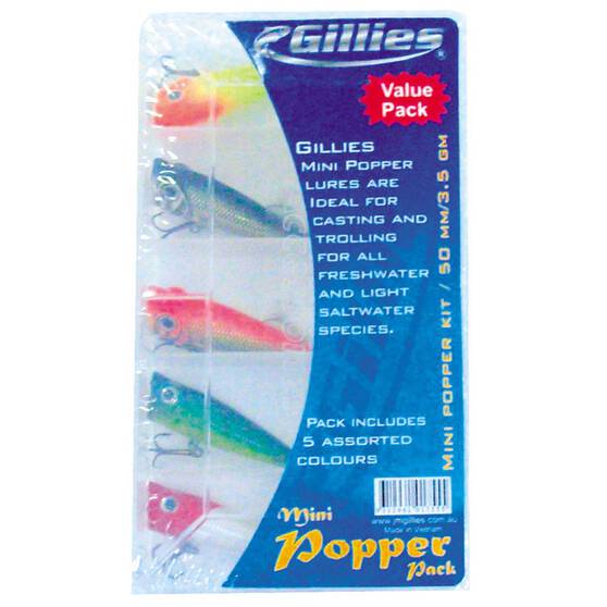 Estuary Surface Lures Gillies Mini Popper Kit 5 Pack 3 Estuary Surface Lures Gillies Mini Popper Kit 5 Pack