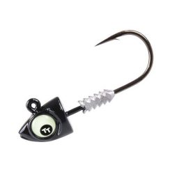 Tackle Tactics Jig Heads TT Big EyeZ Jig Head Size 3/0 1/4oz Black Glow Eyez
